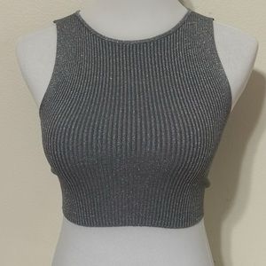 Zara ribbed silver tank crop top Sz xs